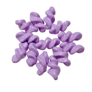 Glossy purple acrylic spiral beads for DIY jewelry making with high shine finish