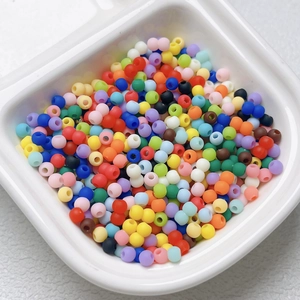 Mix of 4mm rubber finish colorful spacer beads for DIY jewelry and phone chains