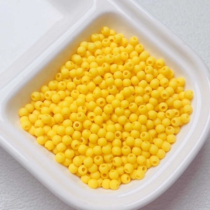 Bulk 4mm matte yellow dopamine rubber touch beads for DIY jewelry and phone chain making