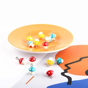 Resin Mushroom Duck Cartoon Charms With Metal Loop For DIY Jewelry Making Handmade Colorful Pendants Earrings Findings