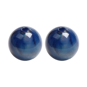 Deep blue marble acrylic beads with golden glitter for DIY jewelry making accessories