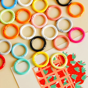 25mm colorful zinc alloy round spring O-rings for DIY bags and keychain accessories