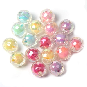 Faceted AB crystal earth beads with colorful inner core for DIY jewelry making