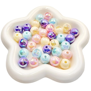Mix of 16mm UV plated rabbit beads in macaroon colors for DIY jewelry and crafts