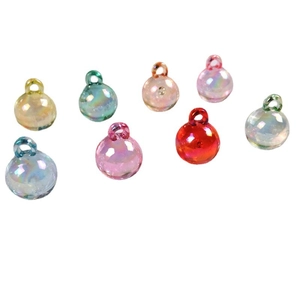 Colorful 16mm UV coated transparent round acrylic pendants with hanging loops for DIY jewelry