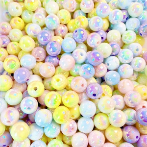 Perle macaron luminose effetto cielo stellato con finitura aurora per gioielli fai-da-te