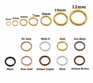 Anellini aperti in metallo per gioielli DIY da 4mm a 12mm in nove colori metallici