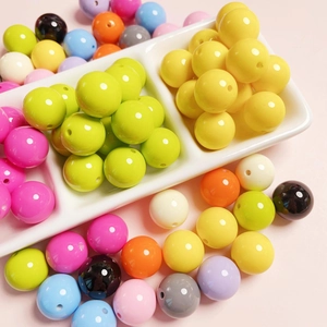 Acryl Lackierte Runde Perlen Macaron Einfarbig DIY Schmuckherstellung Zubehör Für Telefonkette Schlüsselanhänger Armband Halskette