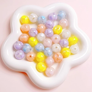 16mm candy acrylic beads with colorful hearts and glitter for DIY phone chains