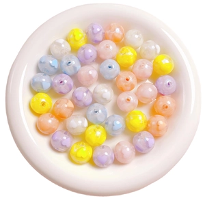 16mm glittery heart acrylic beads in pastel macaron colors for DIY jewelry making
