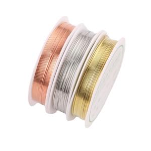 Fil Métallique DIY Fait Main pour la Création de Bijoux Fil de Cuivre Électroplaqué Or Argent pour Artisanat Fournitures de Bijouterie