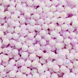 Perles d'aurore lavande irisées en acrylique avec trous ronds pour bijoux DIY