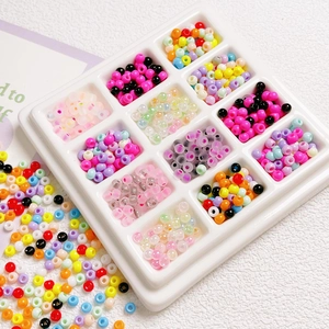 4mm colorful Czech glass seed bead set for DIY jewelry making in a 12-grid storage box