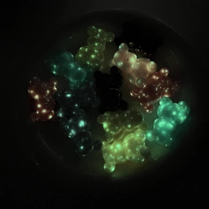 Perline orsetto 3D luminose placcate UV in colori vivaci per gioielli catena del telefono