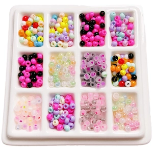 4mm high-quality Czech glass seed beads in a 12-grid organizer tray for DIY jewelry making