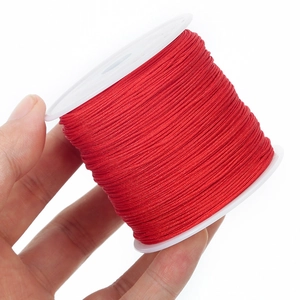 Durable 0.8mm red nylon thread roll for handmade jewelry and DIY Chinese knot weaving