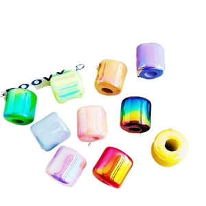 Colorful UV-plated acrylic barrel beads for DIY jewelry and phone chain accessories