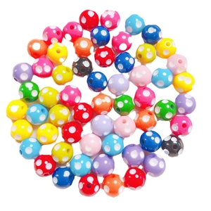 Colorful 12mm polka dot resin round beads for DIY jewelry and necklace making