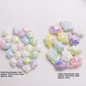 Iridiserende aurora acryl wolkenkralen in twee maten voor DIY sieraden maken