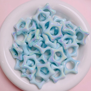 Perle a stella color azzurro iridescente in acrilico per gioielli fai da te