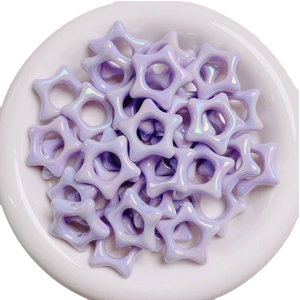 Incantevoli perle a stella olografiche lavanda in acrilico per gioielli fai-da-te