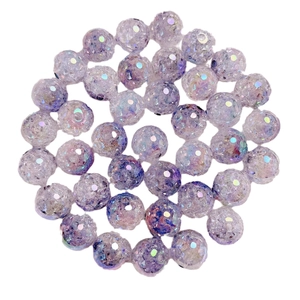 16mm UV dual-tone gradient cracked beads for DIY phone chains and keychain accessories