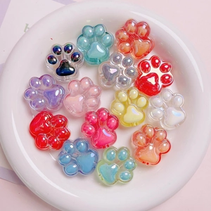Colorful acrylic cat paw beads for DIY phone chains and jewelry making accessories