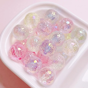 Dreamy macaron colored cracked glass beads for DIY handmade jewelry and necklaces