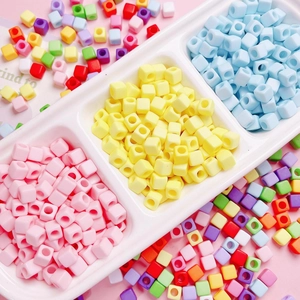Acrylic Cube Beads Large Hole Square Spacer Beads For DIY Jewelry Making Bracelet Necklace Phone Chain Craft Accessories