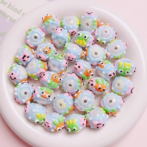 DIY macaron color hand-painted cartoon acrylic beads for jewelry making and crafts