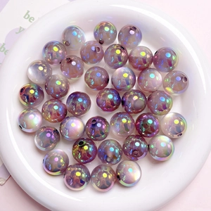 Violet AB coated acrylic cat eye beads for DIY crafts and jewelry making