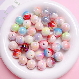 Perle rotonde in acrilico da 16mm con sfumatura UV per gioielli fai-da-te e catene