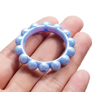 Irridescent acrylic round beads with raised textures for DIY jewelry and accessories