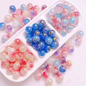 Cuentas Acrílicas Redondas de 16mm con Degradado Craquelado para Hacer Joyas DIY Cadena de Teléfono Llavero Accesorios