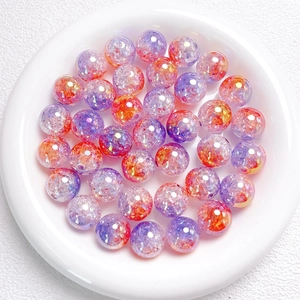Cuentas degradadas UV 16mm con efecto crackle para joyería DIY y accesorios móvil