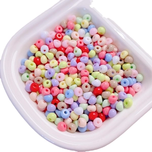 Perles d'espacement de 4mm en acrylique coloré tons macaron pour création bijoux DIY