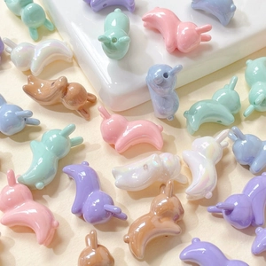 Gekleurde acryl konijnenkralen in macaronkleuren met parelmoerglans voor DIY sieraden maken