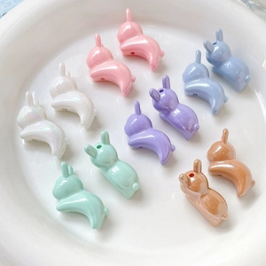 12 kleurrijke acryl konijnenkralen in macaronkleuren voor DIY sieraden maken en knutselen