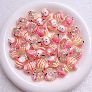 Cute strawberry and fruit DIY acrylic beads for phone charms and keychain making