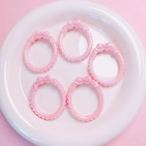 Pink bow oval frame charms for DIY phone chains and keychain accessory making