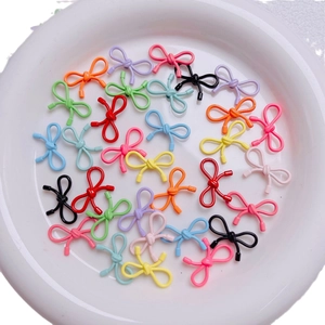 Colorful alloy bow beads for DIY crafts, phone chains, and jewelry making accessories