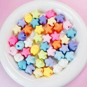 Mix aus 16 mm cremefarbenen Sternperlen in pastelligen Macaron-Farben für DIY-Schmuck