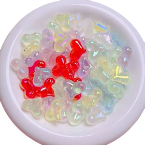 Gekleurde acryl hart losse kralen met UV-coating voor DIY sieraden en accessoires