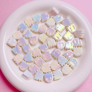 Perline di fantasma in acrilico iridescenti luminose per gioielli DIY e catene