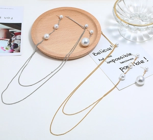 Koreaanse Geïntegreerde Haarklem Oorbellen 925 Sterling Zilver Stift Elegante Lange Kwast Kunstparel Sieraden Voor Vrouwen Goud Zilver