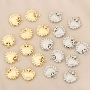 18k gold and silver plated heart cross pendants for DIY jewelry and bag accessories