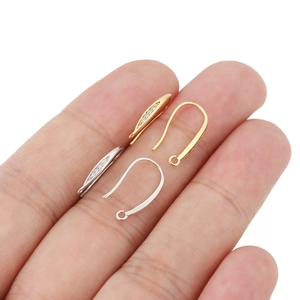 Ganchos para pendientes chapados en oro 18k y plata con circonitas para joyería DIY