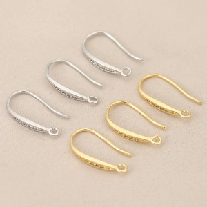 Ganchos para Pendientes de Cobre Chapados en Oro de 18K con Strass Alambre de Oreja Francés para DIY Joyería Mujer