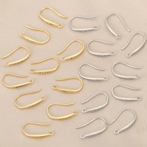 Ganchos para pendientes chapados en oro 18K con pavé de circonitas para joyas DIY