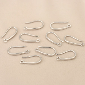 Set de diez ganchos de plata planos para la fabricación de joyas artesanales DIY